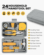 24pcs Home DIY Tool Kit for Household, Office & Garage - General Repair Small Hand Tool Set with Storage Case