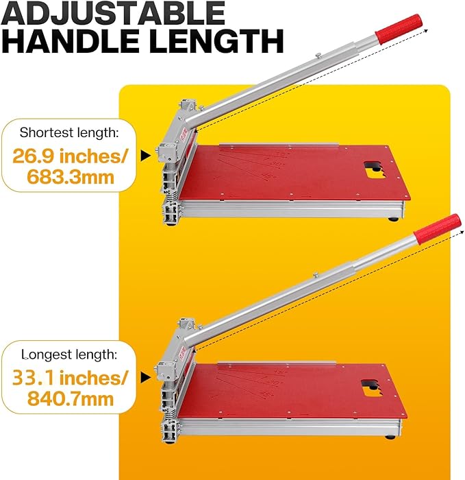 13" Laminate Floor Cutter – 17mm Manual Vinyl Plank Cutter for LVP, SPC, WPC, Bamboo & Engineered Wood | Dust-Free Flooring Cutter Tool with 0°-45° Adjustable Angle & Tungsten Steel Blade