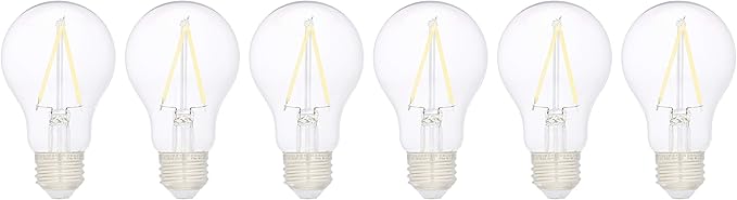 Amazon Basics A19 LED Light Bulbs 40 Watt Equivalent, Daylight White(5000K), Energy Efficient 3.5W, Non-Dimmable, 10,000 Hour Lifetime, 6 Count (Pack of 1)