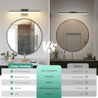 Black Vanity Light 24", 18W LED Bathroom Light Bar with 5CCT, Adjustable Angle & ETL Dimmable Driver – Modern Bathroom Vanity Light Fixture for Mirror, Powder Room, Bedroom, Apartment, Hotel