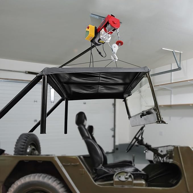 VEVOR Electric Hoist, 2200 lbs 120V Electric Winch with 328 ft Wireless & 14 ft Wired Remote Control, 40 ft Single Cable Lifting Height, Single/Double Slings, Lift Hoist for Garage Warehouse Factory