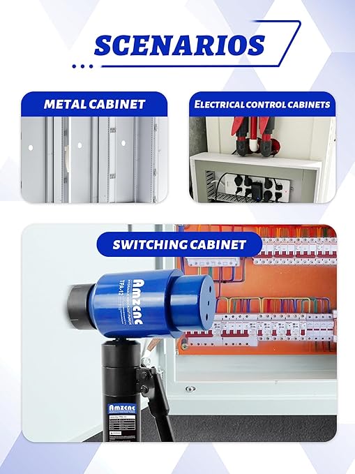 AMZCNC Hydraulic Knockout Hole Punch Driver Kit 1/2 to 4 inch Electrical Conduit Hole Cutter Set KO Tool Kit Metal Sheet Puncher (12TON(1/2"~4"))