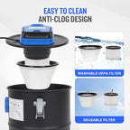 Ash Vacuum Cleaner -3.2 Gallon Fireplace Ash Vac with 800w Powerful Hose Non-Woven Dust Separator | Dry Stove Vacuum for Fireplaces Pellet Grill Wood Stove Fire Pits Blue