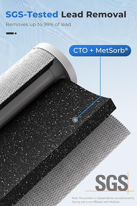 iSpring SGS-Tested Lead Removal Whole House Water Filter System, Reduces Sediments, Chlorine, and up to 99% Lead, Model: WGB32B-CPB, Pack of 1