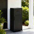 Package Delivery Box for Outside, Large Parcel Drop Box, Lockable Waterproof Resin Anti-Theft Outdoor Package Mailbox with Secure Storage for Porch, Curbside, House & Office Deliveries