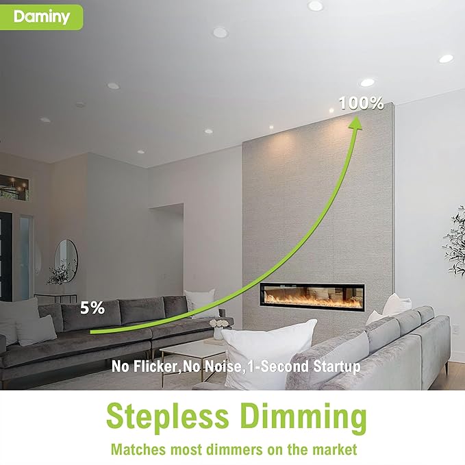 DAMINY 24 Pack 6 Inch LED Recessed Lighting with Junction Box,5CCT,Ultra-Thin Recessed Light,10W 1100lm, Dimmable Canless Wafer Ceiling Light, High Brightness - ETL