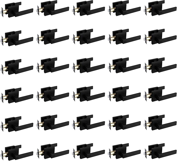 NEWBANG Solid Privacy Door Lever Handle for Bedroom Bathroom in Matte Black Finish