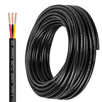 20 Gauge Wire 3 Conductor 20 AWG Electrical Wire Stranded PVC Cord Oxygen-Free Copper Cable 100FT 3 Core Pure Copper Flexible Cable Wire for LED Lamp Lighting Strips Automotive (20AWG-3C, 100F