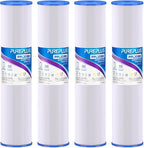 PUREPLUS 5 Micron 20" x 4.5" Whole House Pleated Sediment Filter for Well Water, Replacement Cartridge for ECP20-20BB, AP810-2, SPC-45-2020, R30-20BB, HDC3001, ECP5-20BB, 4Pack