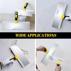 Mister Rui 12" Stainless Steel Taping Knife, Drywall Knife with Soft Grip Handle, Spackle Knife, Plastering Tool, Corrosion-Resistant Tools for Drywall Joint Taping