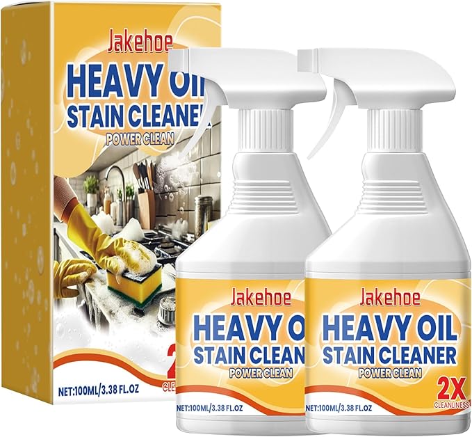 Greasy Dirt Clean Spray, Degreaser Cleaner Heavy Duty, Kitchen Cleaner, All Purpose Stain Removal Cleaners, Oven And Grill Cleaners Clean Up Kitchen Oil Stains (2, pc-100ml)