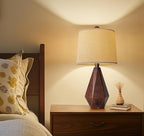 PoKat 20.25" Farmhouse Table Lamps Set of 2 for Night Stands, Vintage Bedside Lamps for Bedroom Living Room, Modern Bedroom Lamps for End Table, Suitable for Small Place, Antique Brown