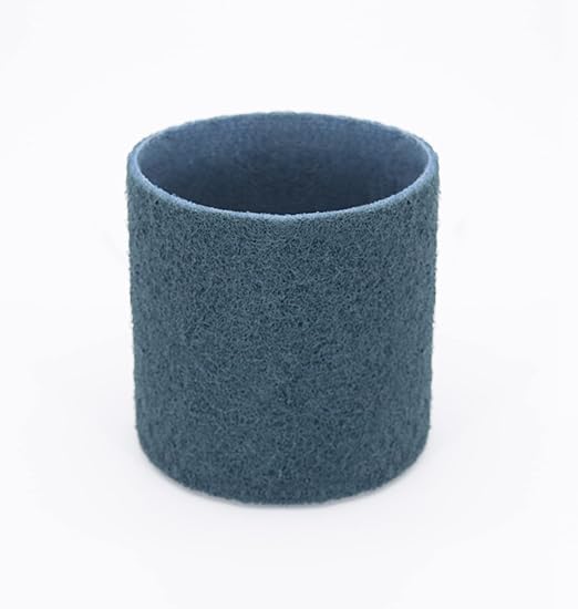 CS Unitec | PTX Fine Fleece Nonwoven Sleeve | Abrasive Grit Torque Grinder Tool Attachment for Scratch Removal| 3-1/2" Diameter x 4" Wide, Blue, (Pack of 4)