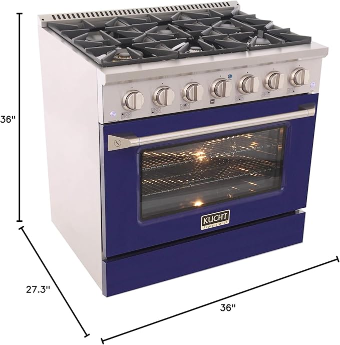 Kucht KNG361/LP-B Gas Range, Blue