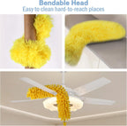Cobweb Duster with Extension Pole, 110" Microfiber Feather Duster Kit with Bendable Washable Heads, Spider Web Brush, Dusters for Cleaning Ceiling Fan, High Ceiling, Blinds, Furniture & Cars