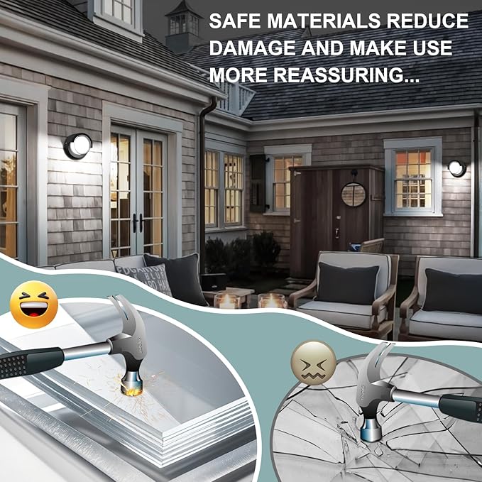 LED Porch Lights Outdoor 12W 6500K Modern Wall Lighting Double-Layer Cover Aluminum Exterior Light Fixture IP65 Waterproof for Stairway Garage Patio Bedroom ﻿