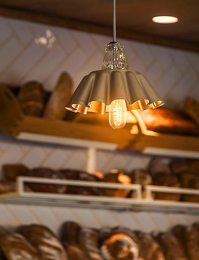 DORESshop Vintage Edison Light Bulbs, 40 Watt, Incandescent, Amber Glass, Warm White, 6 Pack