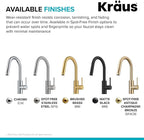 KRAUS Oletto Single Handle Pull Down Kitchen Faucet with QuickDock Top Mount Installation Assembly in Chrome, KPF-2620CH