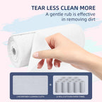 & PLUSH Microfiber Cleaning Cloth Roll - 50 Pack, Tear Away Microfiber Towels, 12" x 12", Reusable, Washable, Streak Free, Ultra Absorbent Dish Rags for Car, Home, Garage or Shop (White)