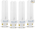OHLECTRIC 13W Fluorescent Lamp with End-of-Life Protection - G24q-1 Base - Double Tube CFL Lamp - 12000 Hours Average Rated Life - 2700K - Pack of 4 - OL-41882