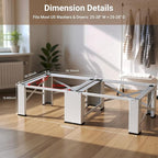 SKM 28" Dual-Pack Washer and Dryer Pedestals - Heavy-Duty Steel Laundry Stand Raiser for Washing Machine and Dryer, Compatible with Most 4.8-5.3 cu. ft. Capacity Appliances, White