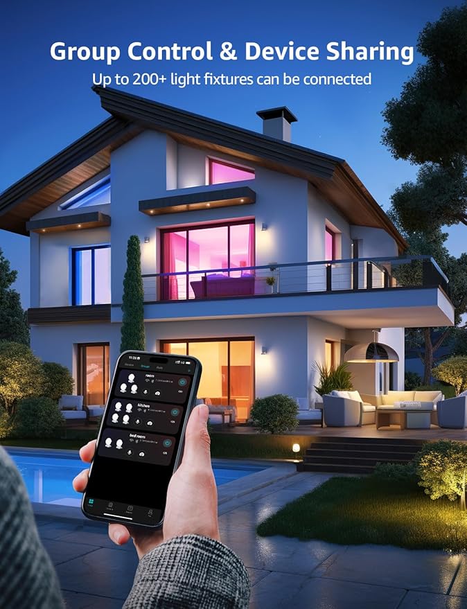 Lepro R2 AI 6 inch LED Recessed Light - Personalized AI Lighting Designer, Dimmable Wafer Lights RGBCW Sync with Music, Smart Canless Downlights Work Alexa & Google Assistant, 12W 1050 Lumen, 2-Pack