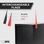 Ilyapa Locking Mailbox with Lock and Key Modern Mailboxes for Outside Post Mount - Black Exterior Powder Coated Steel Heavy Duty Welded Mailbox