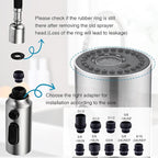 Metal Kitchen Faucet Head Replacement, 3-Function Pull Down Spray Head for Kitchen Faucet, High Pressure Sink Spray Nozzle with 9 Adapters Compatible with Most Faucets, Brushed Nickel