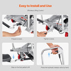 VEVOR Hydraulic Lift Table Cart, 500lbs Load Capacity 28.5 Inch Lifting Height, Manual Single Scissor Lift Table with 4 Wheels and Non-Slip Pad, Hydraulic Scissor Cart for Material Handling, Gray