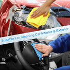 HARFINGTON 6 Pack Microfiber Cleaning Cloth, 28" x 12" Multi-Functional Cleaning Towels Reusable Absorbent Rags for Car Wash Kitchen Household Window Clean, Sapphire Blue