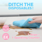 Fantasticlean XL Tear-Away Microfiber Cleaning Cloth Roll, 16'' by 16''- 36 Sheets, Thick & Large Detailing Towels, Ultra Absorbent, Lint-Free Reusable Wipes for Home, Car or Outdoor (Glossy Blue)