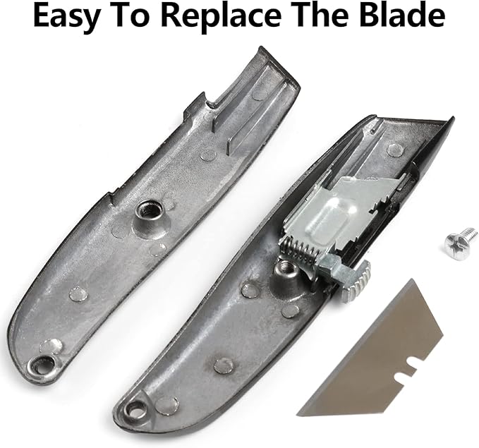 DIYSELF 30 Pack Box Cutter Heavy Duty Aluminium Shell Utility Knife | SK5 Steel Sharp Blade | Retractable Knife for Cutting Cartons Ropes and Cardboard | Home and Office Use (Black)