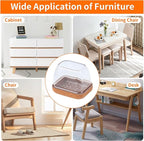 Ezprotekt 8 Pcs Rectangle Clear Silicone Chair Leg Floor Protectors, Rectangle Felt Felt Furniture Pads Caps Covers for Chair Table Desk, Anti- Scratches and No Noise (Fit L :1.3-1.7", W: 0.6-0.9")