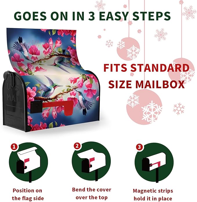 Personalized Custom Mailbox Covers Magnetic Standard Size Add Photo Picture Family Name House Address Text Customized Mailbox Post Cover Dog Mailbox Wraps Decor Waterproof for Yard 21x18 Inch