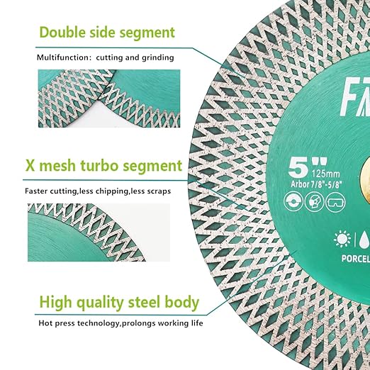 Tile Saw Blade 4" Diamond Blade 105mm for Cutting and Grinding Ceramic Tile Porcelain Marble Granite