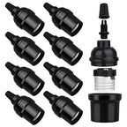 E26 E27 Light Sockets, 8 Packs Edison Period Retro Style Pendant Lamp Holder, Replacement DIY Pendant E26 Medium Base Screw Light Holder, Maximum Wattage 100W, Vintage Black Light Bulb Socket