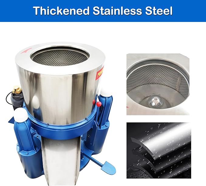 INTSUPERMAI Centrifugal Dewatering Drying Machine 110LB Capacity Industrial Laundry Centrifugal Dryer Commercial Spin Dryer Wool Processing Washing Dry Machine 4HP Three Phase Electricity