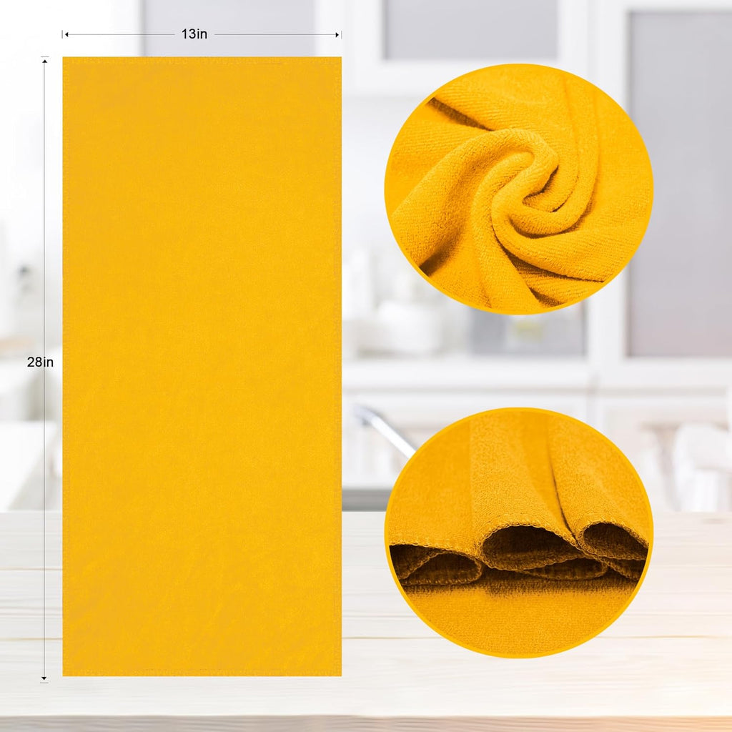 kimteny 13x28 Inches Kitchen Cloth Dish Towels, 400 GSM Premium Dishcloths, Super Absorbent Coral Velvet Microfiber Cleaning Cloths, Fast Drying Rags for Washing Dishes (6 Pack, Orange)