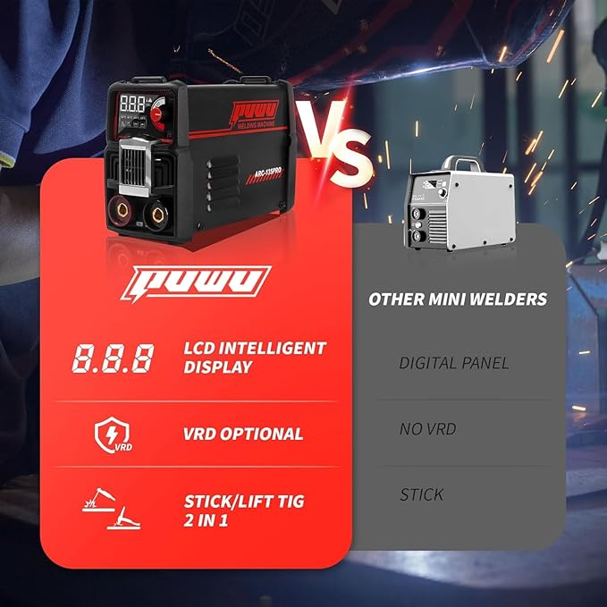 110V 135A Stick Welder Lift Tig Welder Digital Welding Machine with Overheat Protection,Electrode, Digital Screen, Quick Connector with Hot Start - MINI MMA Arc Welder With Gloves,20pcs Rods