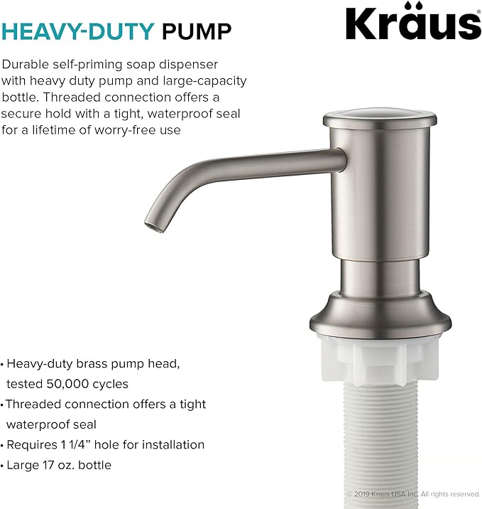 KRAUS Kitchen Soap and Lotion Dispenser in Spot Free Stainless Steel, KSD-80SFS
