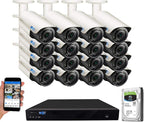 GW Security 16 Channel 4K NVR Super HD 1920P IP PoE Security Camera System with 16 Outdoor Waterproof 2.8-12mm Varifocal Zoom 5.0 Megapixel 1920P Microphone IP Cameras, AI Human Detection