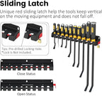 UNITEDPOWER Pry Bar Holder, Lockable Wall Mount Storage Rack Organizer for Workshop, Shed, Garage, Home, Stores up to 10 13 Tools or Extensions