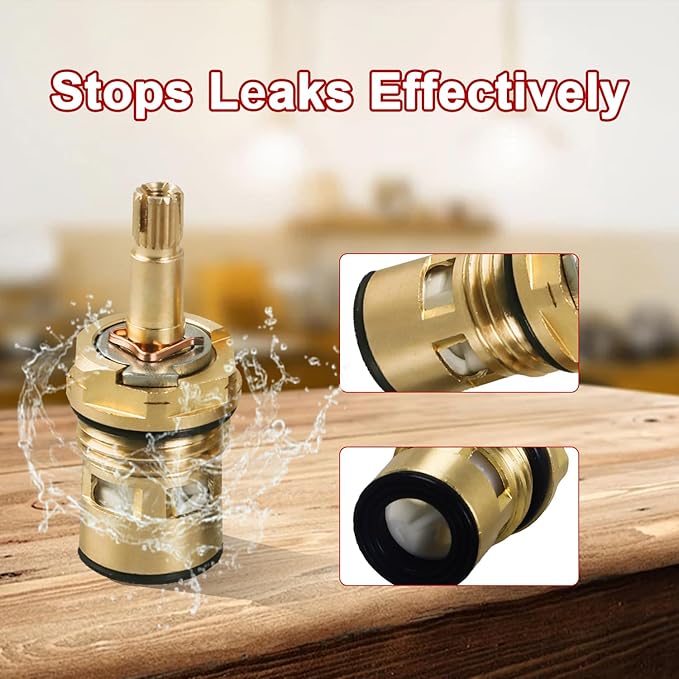 2 Pack Brass Faucet Cartridges Compatible with American Standard Bathroom Bathtub Faucet 4z-24h Hot and Cold Replacement Cartridges Replace#: 994053-0070a 994053-0070a/H