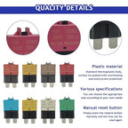BOJACK Automotive Low Profile ATC ATO Fuse Manual Resettable Fuse Kit - 3A to 30A, 32VDC