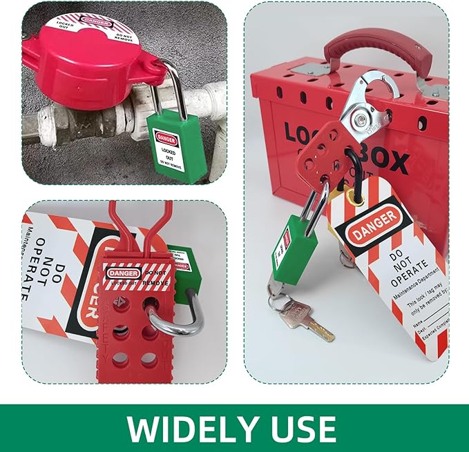 Lockout Tagout Locks Set-10pcs Green Loto Locks, Lockout Locks Keyed Different,2 Keys Per Lock,OSHA Compliant Lock Out Tag Out Padlocks, Safety Padlocks for Electrical Lockout Tag Out Kit