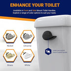 Universal Toilet Handle Lever Replacement - Toilet Flusher Replacement, Side Mount Toilet Tank Lever Fits Most Toilet Tanks - Efficient and Easy to Install Toilet Handle Replacement - Black Finish