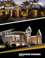 COLOER Brass Landscape Spotlights, 6 Pack Spotlight Fixture Outdoor with 5W Aluminum Housing MR16 LED Bulb 2700K 450LM,12V AC/DC Low Voltage Landscape Lighting,Uplight for Garden and Patio(103B)