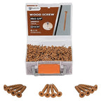 Deck Screws 1-1/4 Inch, 1000 Pcs Wood Screws#8 x 1-1/4", Rust Resistant, Epoxy Coated Exterior Wood Screw, Torx/Star Drive Head Outdoor Screws, Includes 2 Pcs T25 Star Bits, Brown