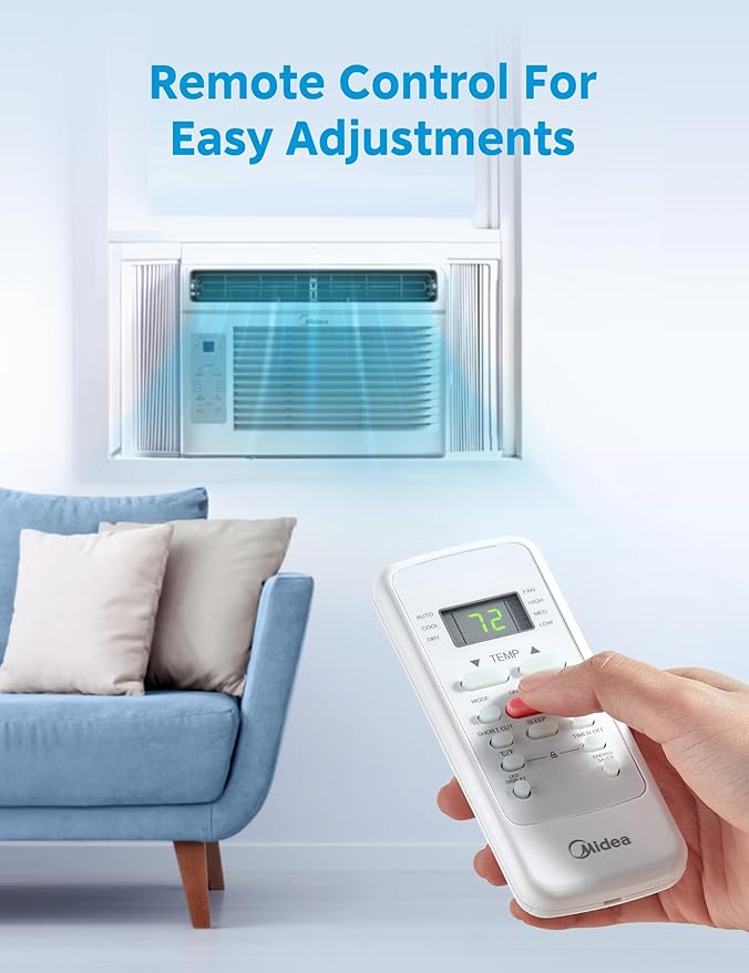 Midea 5,000 BTU EasyCool Window Air Conditioner - Cool up to 150 Sq. Ft. with Easy-to-Use Mechanical Controls and Reusable Filter, Perfect for Small Bedroom, Living Room, Home Office