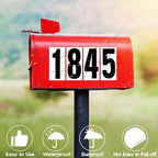 Reflective Number Stickers, 4 Sets 3 Inch Vinyl Waterproof Black Mailbox Numbers for Outside, Strong Self-Adhesive House Numbers Decals for Mailbox Door Signs Trucks